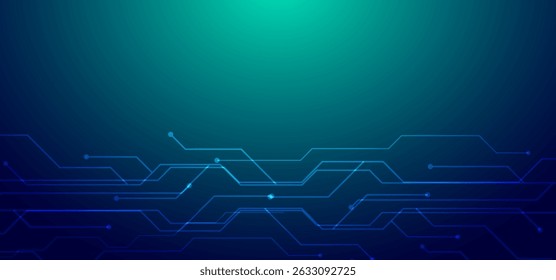 Digital technology speed connect blue green background, cyber nano information, abstract communication, innovation future tech data, internet network connection, Ai big data, line dot illustration 3d