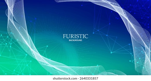 Digital technology speed connect blue green background, cyber nano information, abstract communication, innovation future tech data, internet network connection,