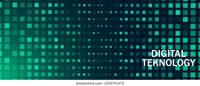 La velocidad de la tecnología digital conecta el fondo verde azul, información nano cibernética, comunicación abstracta, innovación, datos tecnológicos futuros, conexión de red de Internet, datos grandes de IA, ilustración de puntos de línea 3d