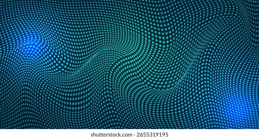 La velocidad de la tecnología digital conecta el fondo verde azul,