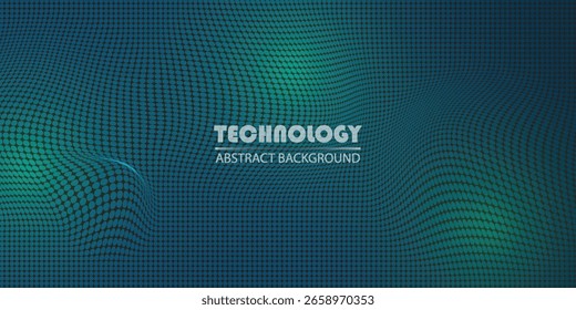 Digital technology speed connect blue green background, cyber nano information, abstract communication, innovation future tech data, internet network connection, Ai big data, line dot illustration