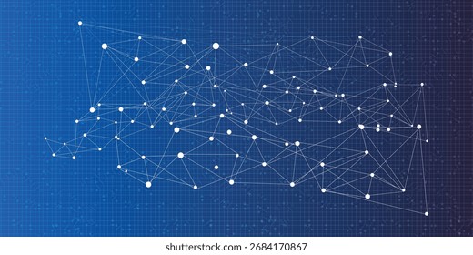 La velocidad de la tecnología digital conecta el fondo verde azul, información nano cibernética, comunicación abstracta, innovación, datos tecnológicos futuros, conexión a la red de Internet, Big data de aire, ilustración de puntos de línea