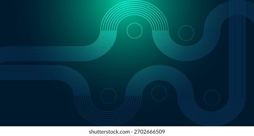 Digitale Technologie Geschwindigkeit verbinden blaugrünen Hintergrund, Cyber-Nano-Informationen, abstrakte Kommunikation, Innovation Zukunft Tech-Daten, Internet-Netzwerk-Verbindung, Ai Big Data, Linie Punkt Illustration