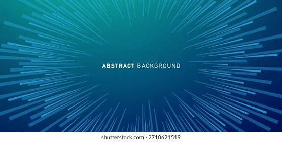 La velocidad de la tecnología digital conecta el fondo verde azul, información nano cibernética, comunicación abstracta, innovación, datos tecnológicos futuros, conexión de red de Internet, datos grandes de IA, ilustración de puntos de línea 3d