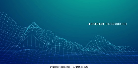 La velocidad de la tecnología digital conecta el fondo verde azul, información nano cibernética, comunicación abstracta, innovación, datos tecnológicos futuros, conexión de red de Internet, datos grandes de IA, ilustración de puntos de línea 3d