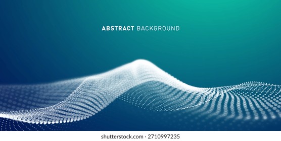 Digital technology speed connect blue green background, cyber nano information, abstract communication, innovation future tech data, internet network connection, Ai big data, line dot illustration 3d