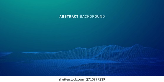 Digital technology speed connect blue green background, cyber nano information, abstract communication, innovation future tech data, internet network connection, Ai big data, line dot illustration 3d