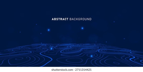 Digital technology speed connect blue background, cyber nano information, map abstract communication, innovation future tech data, internet network connection, Ai big data, line dot illustration 3d