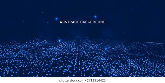 Digital technology speed connect blue background, cyber nano information, map abstract communication, innovation future tech data, internet network connection, Ai big data, line dot illustration 3d