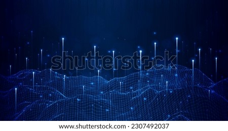 Digital technology speed connect blue green background, cyber nano information, abstract communication, innovation future tech data, internet network connection, Ai big data, line dot illustration 3d