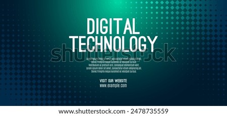 Digital technology speed connect blue green background, cyber nano information, abstract communication, innovation future tech data, internet network connection, Ai big data, line dot illustration