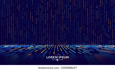 Digital Technology Speed Connect Tech Particles Background. Cyber Nano Innovation Concept. Abstract Communication. Global Network Connection. AI Big Data Vector Illustration.