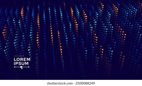 Fondo de partículas tecnológicas de conexión de velocidad de Tecnología digital. Concepto de innovación cibernética. Comunicación Abstractas. Conexión de red global. AI Ilustración vectorial de Big Data.