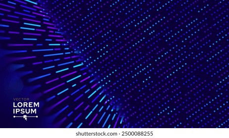 Digital Technology Speed Connect Tech Particles Background. Cyber Nano Innovation Concept. Abstract Communication. Global Network Connection. AI Big Data Vector Illustration.