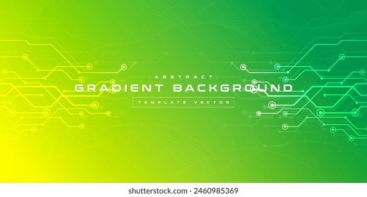 La velocidad de la tecnología digital conecta el fondo verde amarillo, información del nano cibernético, comunicación abstracta, datos tecnológicos futuros de la innovación, conexión de la red de Internet, grandes datos de Ai, ilustración del punto de la línea