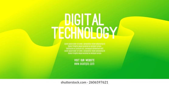 Digital technology speed connect yellow green background, cyber nano information, abstract communication, innovation future tech data, internet network connection, Ai big data, line dot illustration
