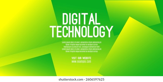 Digital technology speed connect yellow green background, cyber nano information, abstract communication, innovation future tech data, internet network connection, Ai big data, line dot illustration
