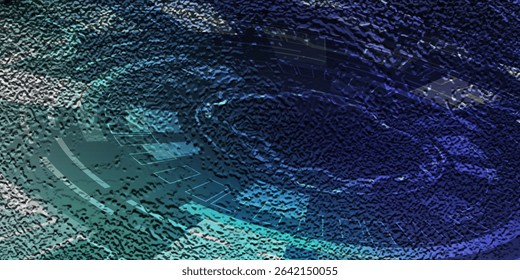 Digital technology speed connects blue green background, innovative future technology data, internet network connection, Ai big data, line point illustration, modern.