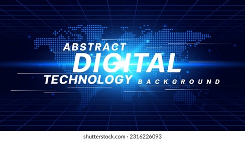 Tecnología digital velocidad conexión de red de internet fondo azul, información de mapas del cibermundo abstracto, comunicación de conexión, innovación por tecnología futurista metaverso, Ai ilustración de grandes datos 3d