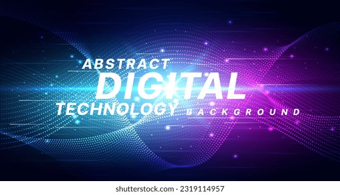 Digital technology speed internet network connection blue purple background, cyber information, abstract speed connect communication, innovation metaverse futuristic tech, Ai big data, illustration 3d