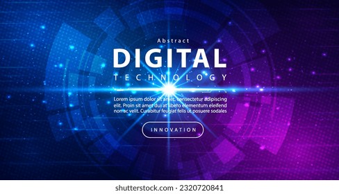 Digital technology speed internet network connection blue purple background, cyber information, abstract data connect communication, innovation metaverse futuristic tech, Ai big data, illustration 3d