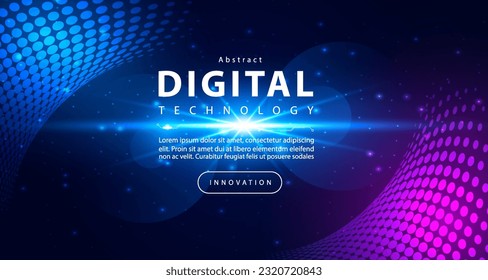 Digital technology speed internet network connection blue purple background, cyber information, abstract data connect communication, innovation metaverse futuristic tech, Ai big data, illustration 3d