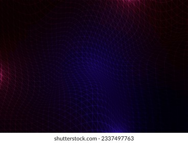 Digital technology square line wave net dark background. vector illustration.