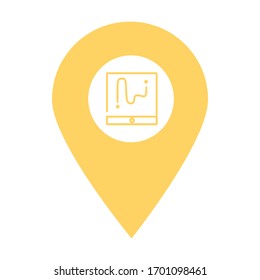 Digital technology store location map pin pointer icon. Element of map point for mobile concept and web apps. Icon for website design and app development. Premium smart mobile device store icon sign