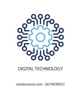 Iconos de vectores de línea delgada de tecnología digital.