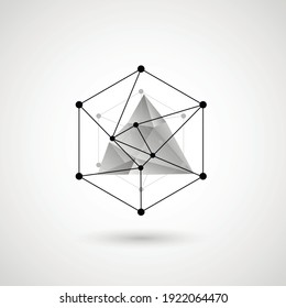 Digital technology triangle and hexagons design. Vector creative concept communication