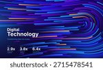 Digital Technology Vector Background. Futuristic AI Tech Banner With Glowing Abstract Connections, Perfect For Innovation And Cyber Security Presentations.
