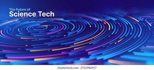 Fondo de Vector de Tecnología digital. Anuncio tecnológico de IA futurista con conexiones Abstractas brillantes. Telón De Fondo De La Presentación Sobre Innovación Y Ciberseguridad. 