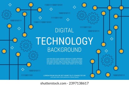 Digital technology vector concept illustration. Abstract geometric style background. Design for banner, booklet, brochure cover, flyer, presentation