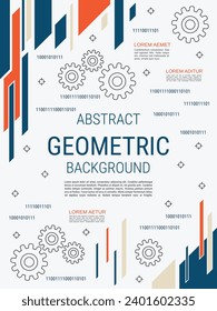 Digital technology vector concept illustration. Abstract geometric style background. Design for booklet, brochure cover, flyer, annual report