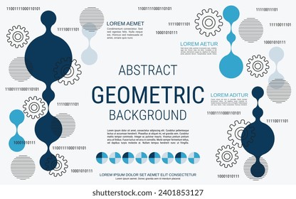 Digital technology vector concept illustration. Abstract geometric style background. Design for banner, booklet, brochure cover, flyer, presentation