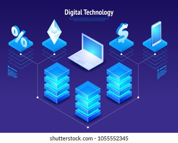 Digital technology Vector isometric illustration 