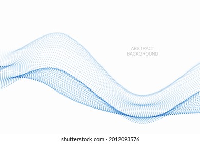 Digital technology wave. Abstract background with dots moving in space. Futuristic modern dynamic wave. Vector illustration.