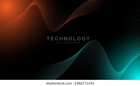 digital technology wave lines background