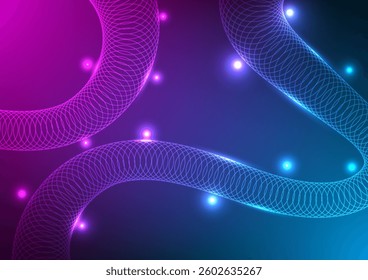 Digital technology Wavy background. Design for abstract fluid curve wave shape wireframe connect telecoms line internet online fiber gradient.