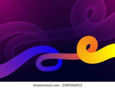 Digital technology Wavy background. Wave shape gradient concept. Design for fluid curve connect telecoms internet online vector illustration