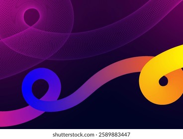 Digital technology Wavy background. Wave curve abstract shape concept. Design for fluid curve connect telecoms internet online vector illustration 