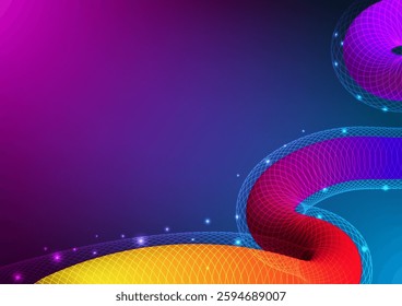 Digital technology Wavy background. Wave shape curve gradient concept. Design for abstract fluid curve wave shape  connect telecoms internet online fiber