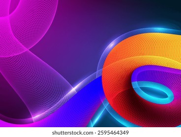 Digital technology wavy gradient background concept. Design for abstract futuristic fluid gradient shape  telecoms internet online fiber and wave concept.
