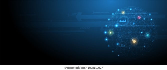 Welt der digitalen Technologie. Virtuelles Geschäftskonzept