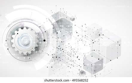 Digital technology world. Business virtual concept. Vector background