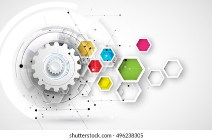 Digital technology world. Business virtual concept. Vector background