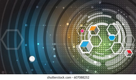 Digital technology world. Business virtual concept
