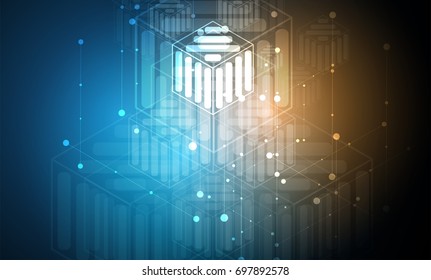 Digital technology world. Business virtual concept. Future science