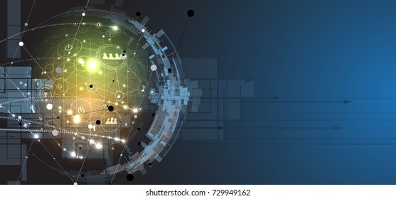 Digital technology world. Business virtual concept. Vector background