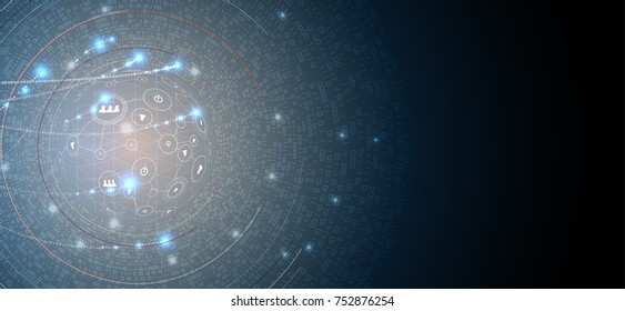 Digital technology world. Business virtual concept